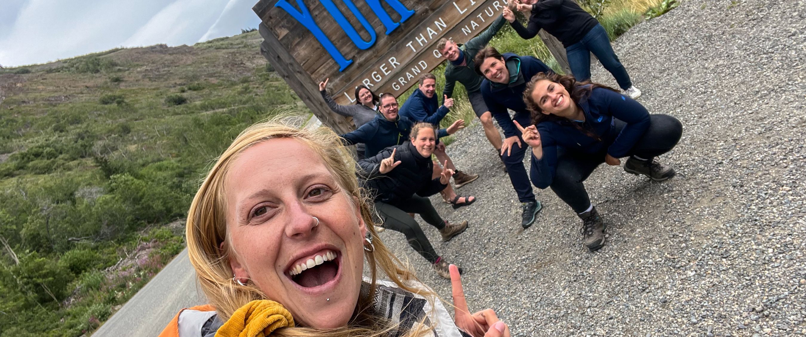 Ines pendant son voyage en groupe au Canada avec le matériel de location d’A.S.Adventure