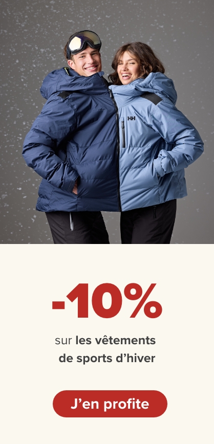 -10% réduction sur les vêtements de sports d'hiver