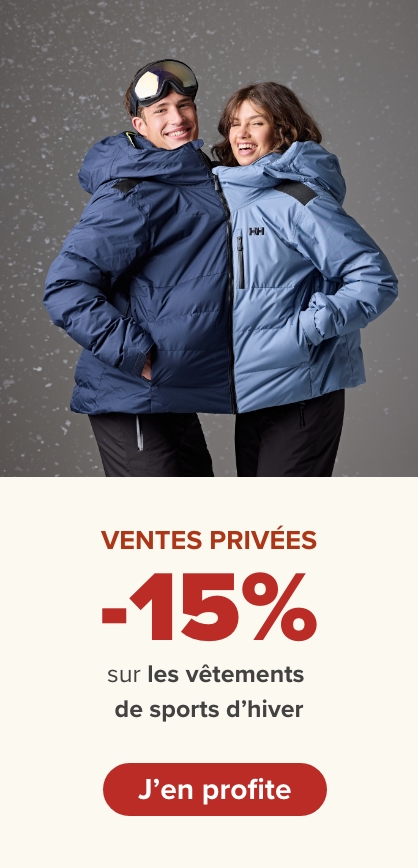 Ventes Privées -15% sur les vêtements de sports d'hiver