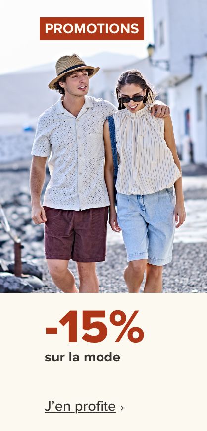 -15 % sur les vêtements de mode