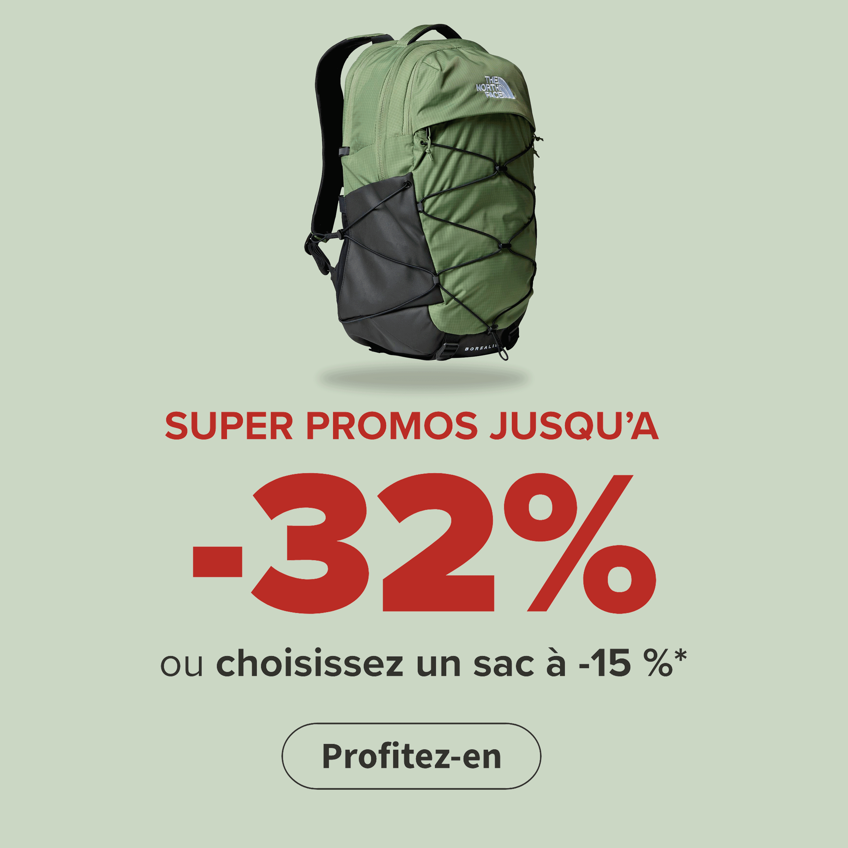 Super promos sacs à dos jusqu'a -32 % ou choisissez un sac à -15 %*