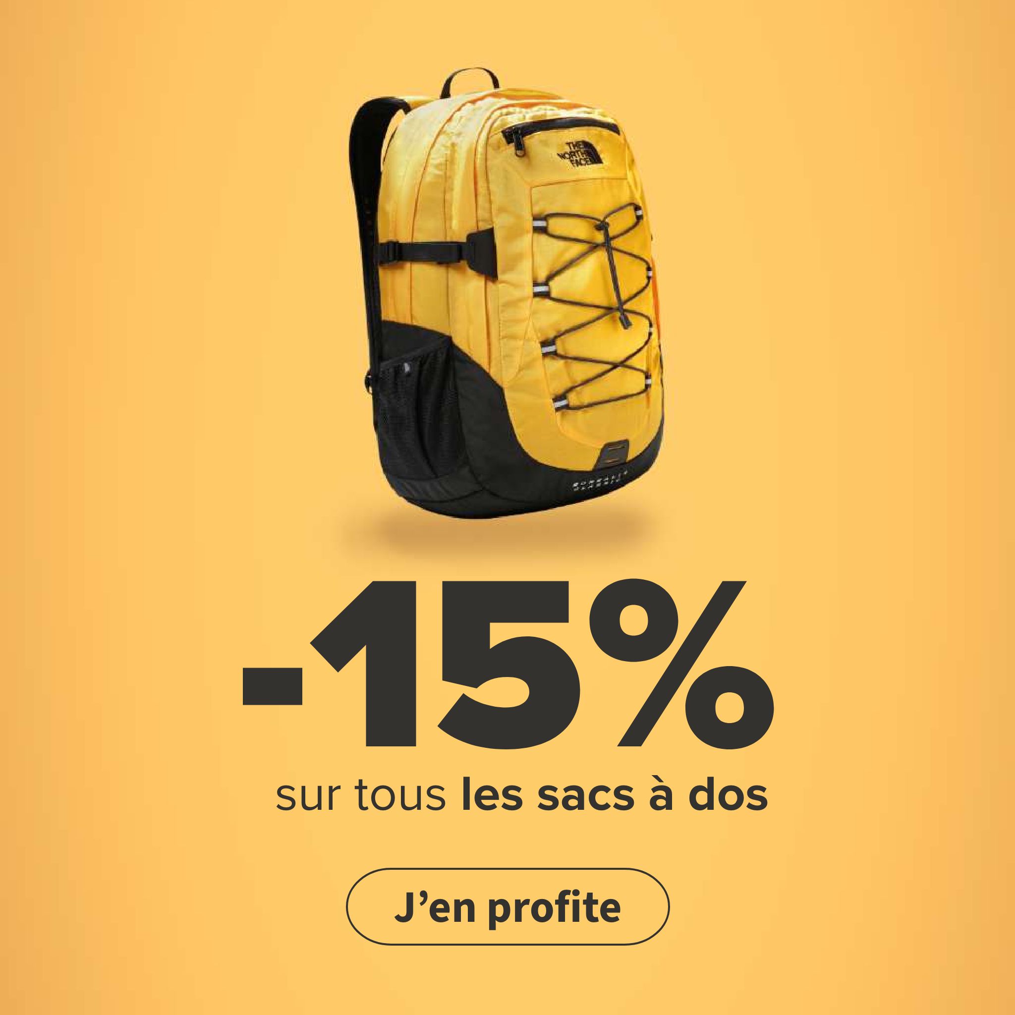 -15% sur tous les sacs à dos