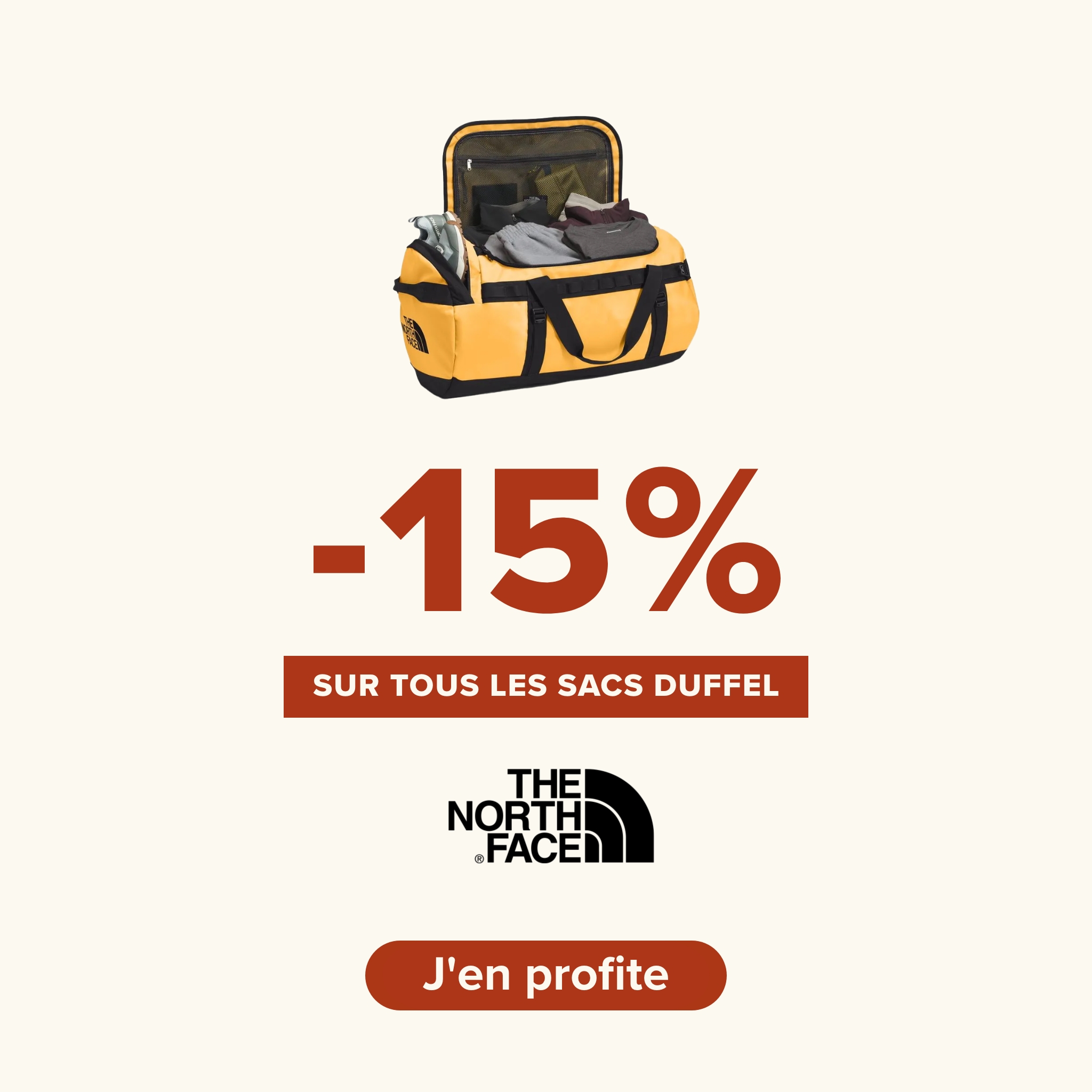 -15% sur tous les sacs duffel